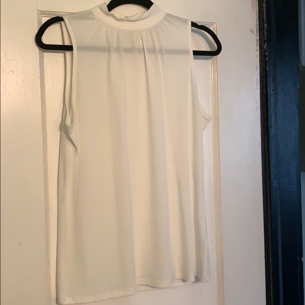 Cream Liz Clairborne mock- neck crepe blouse